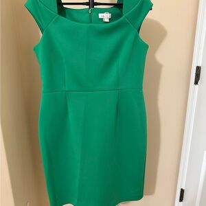 Calvin Klein size 14 Scuba Green Cap Sleeve Dress